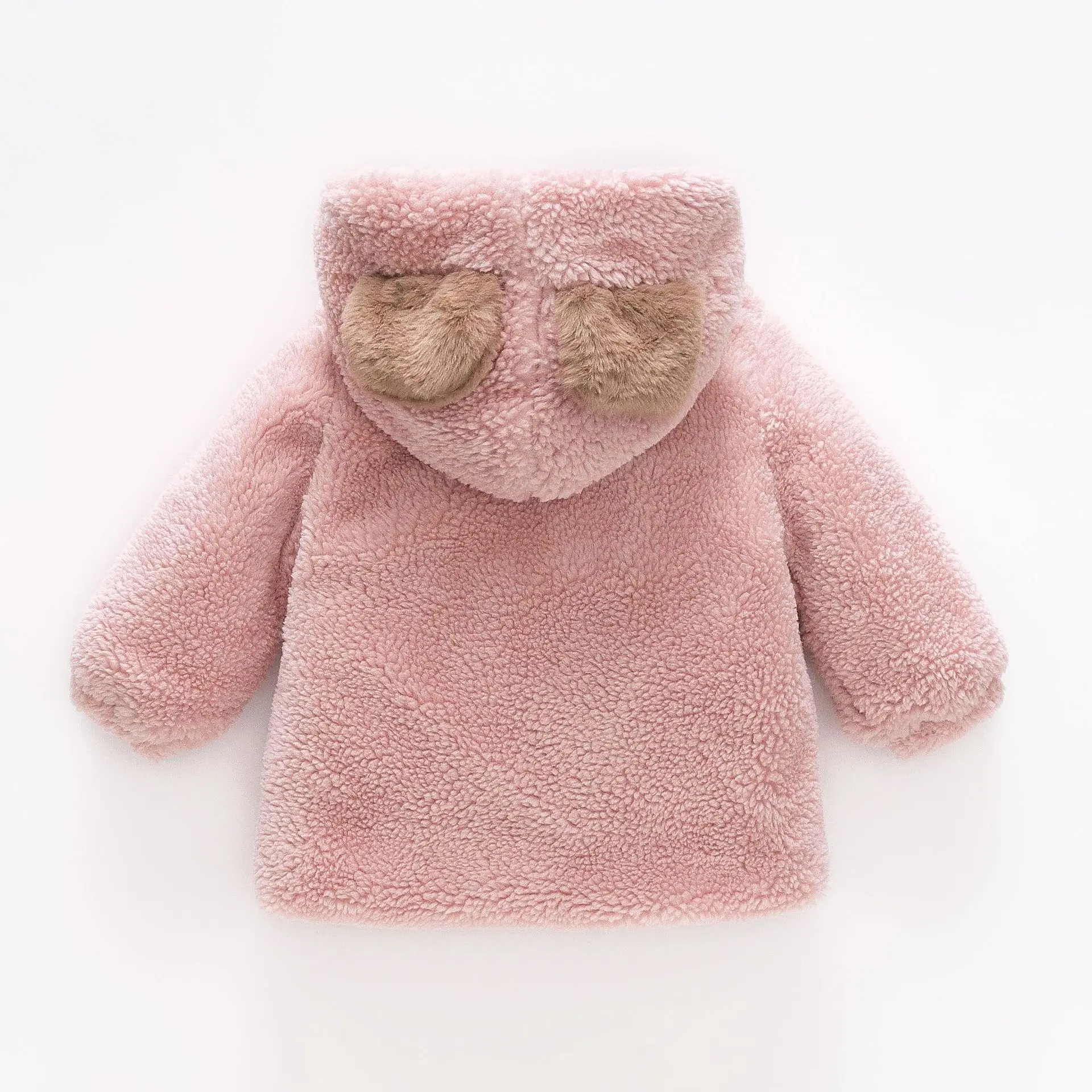 Girls' Winter New Coat Baby Plush Thickened Wool Sweater Children's Autumn and Winter Warm Cotton Top