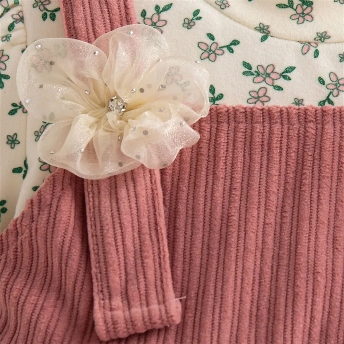 Toddler Dress Autumn New Long Sleeved Dress For Girl Leaf Print Imitation Two Pieces 3d Flowers Baby Girl Clothing