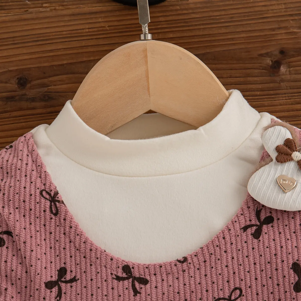 Baby Girl Dresses Autumn New Long Sleeved Toddler Dress Sweet Bow Print Rabbit Imitation Two Pieces Girl Clothes