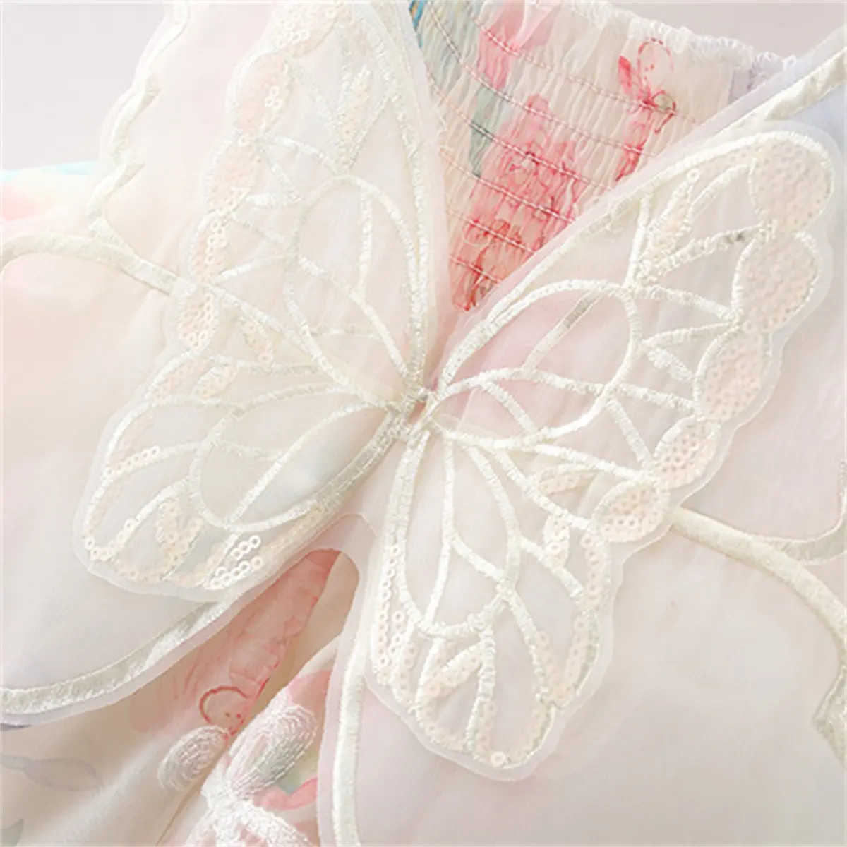 Baby Dresses Summer Sleeveless Flower Butterfly Wing Girl Kid'S Dress First Birthday Outfit Princess Flower Fairy Girl Dress