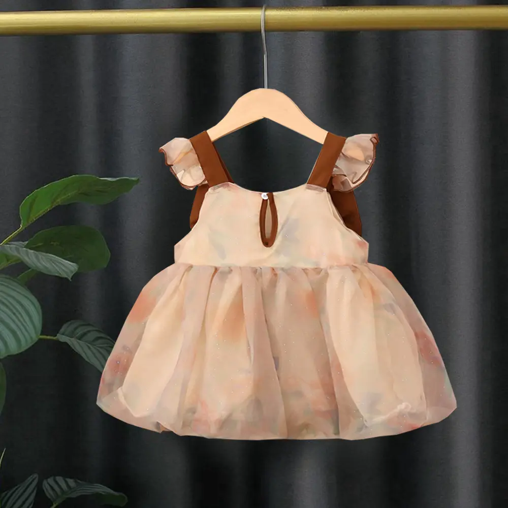 Baby Clothes Girl Summer Sleeveless Bow Mesh Girl Kid'S Dress 0-2 Years Old Fashionable Baby Party Birthday Dress