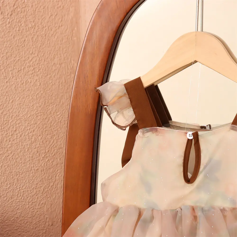 Baby Clothes Girl Summer Sleeveless Bow Mesh Girl Kid'S Dress 0-2 Years Old Fashionable Baby Party Birthday Dress