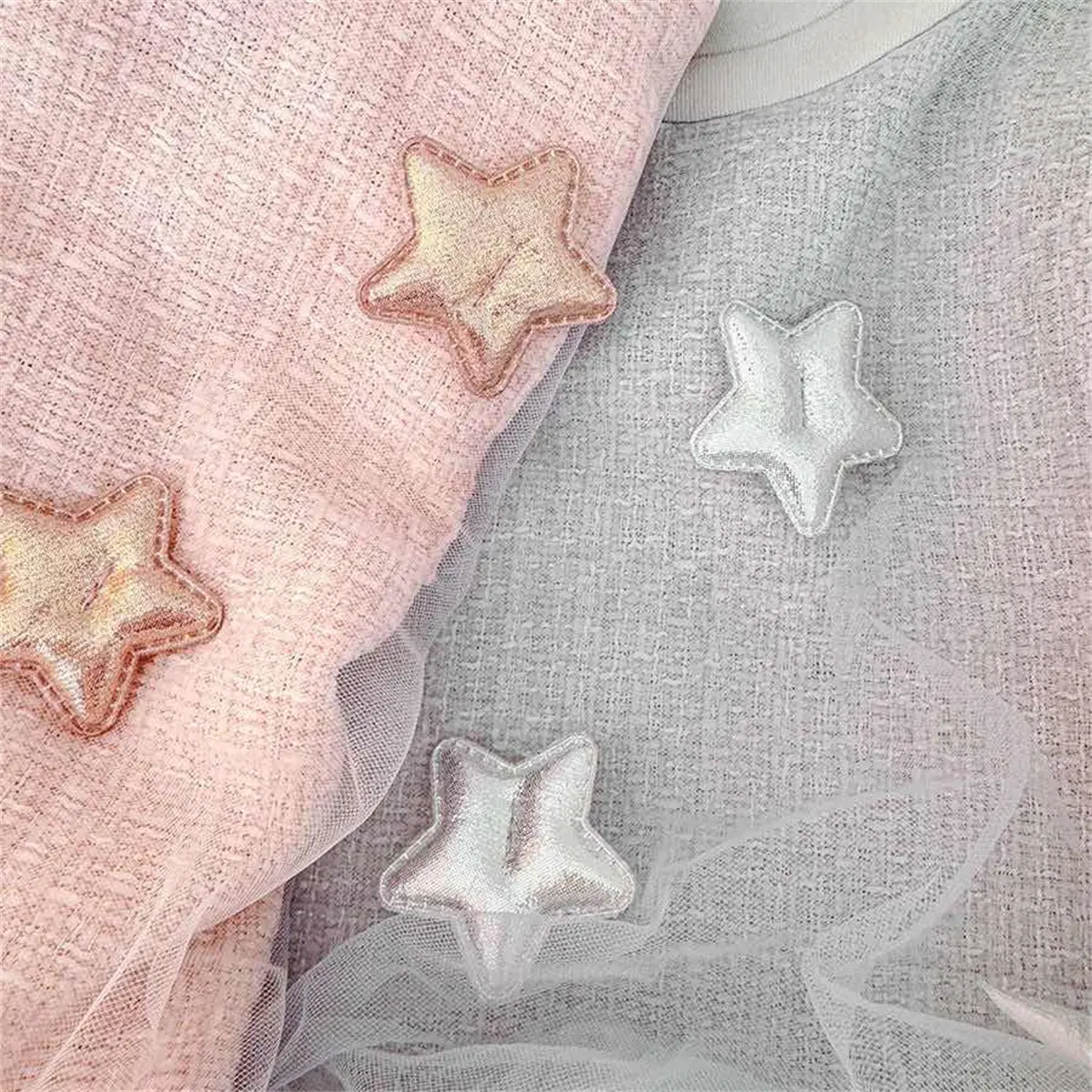 Toddler Dress Autumn New Long Sleeved Baby Girl Clothing Pink Plaid Pattern Mesh 3d Star Round Neck Clothes Girl