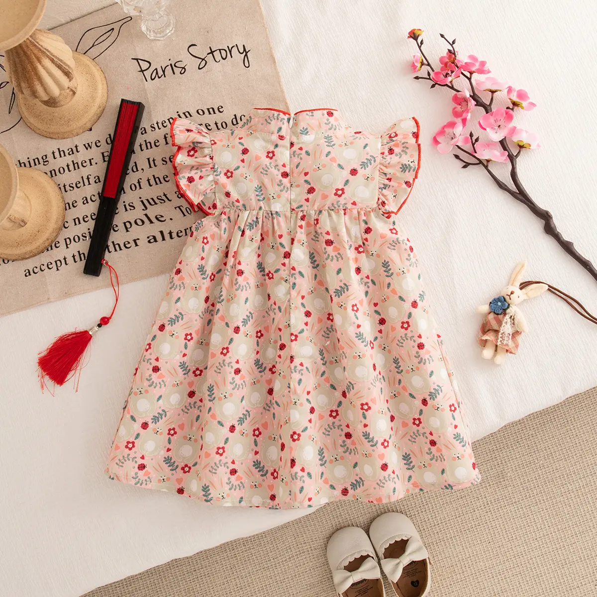 New Baby Clothes Girl Summer New Chinese Bow Cute Girl Cheongsam Baby Birthday Dress Lightweight Cotton Girls Dress