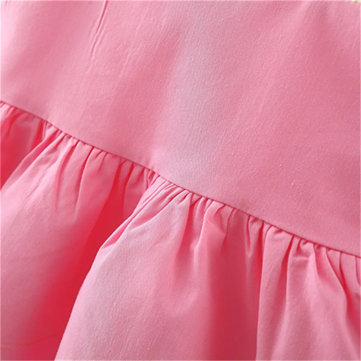Baby Dress Summer Girl Baby Two Three Dimensional Flower Solid Color Combination Sling Cake Dress Children's Dress