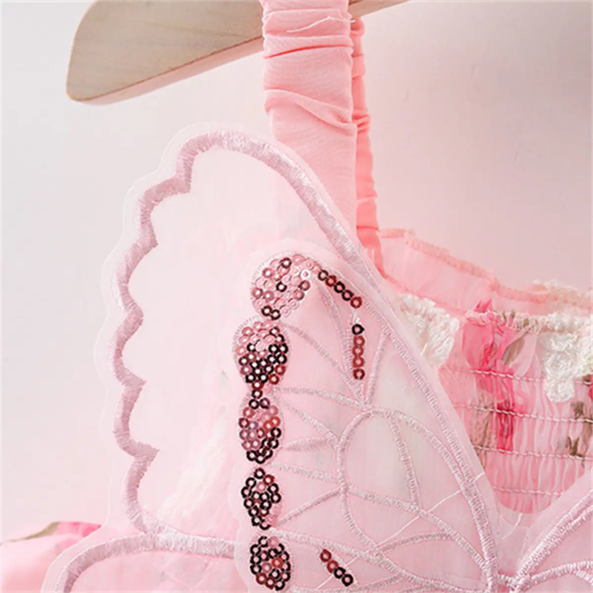 Baby Clothes Girl Summer Sleeveless Rose Butterfly 1st Birthday Gown Romantic Princess'S Party Baby Girl Dress
