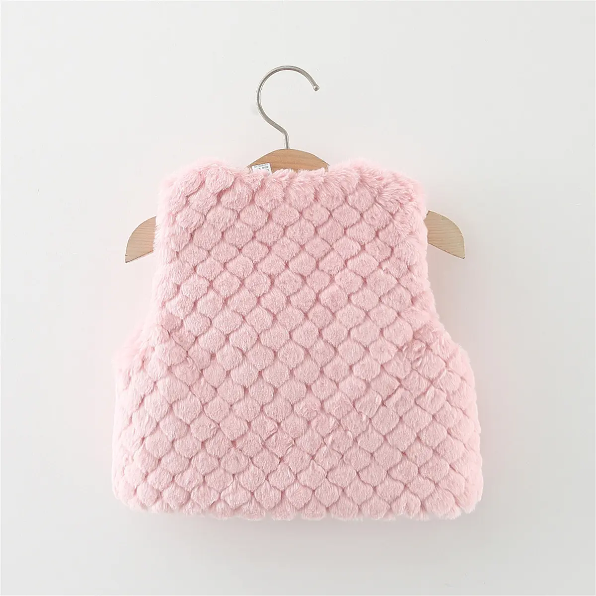 Winter Toddler Plush Coat Girl Baby Bow Solid Color One Button Loose and Versatile Outdoor Artificial Fur Tank Top