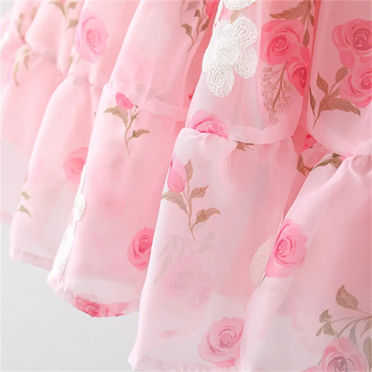 Baby Clothes Girl Summer Sleeveless Rose Butterfly 1st Birthday Gown Romantic Princess'S Party Baby Girl Dress