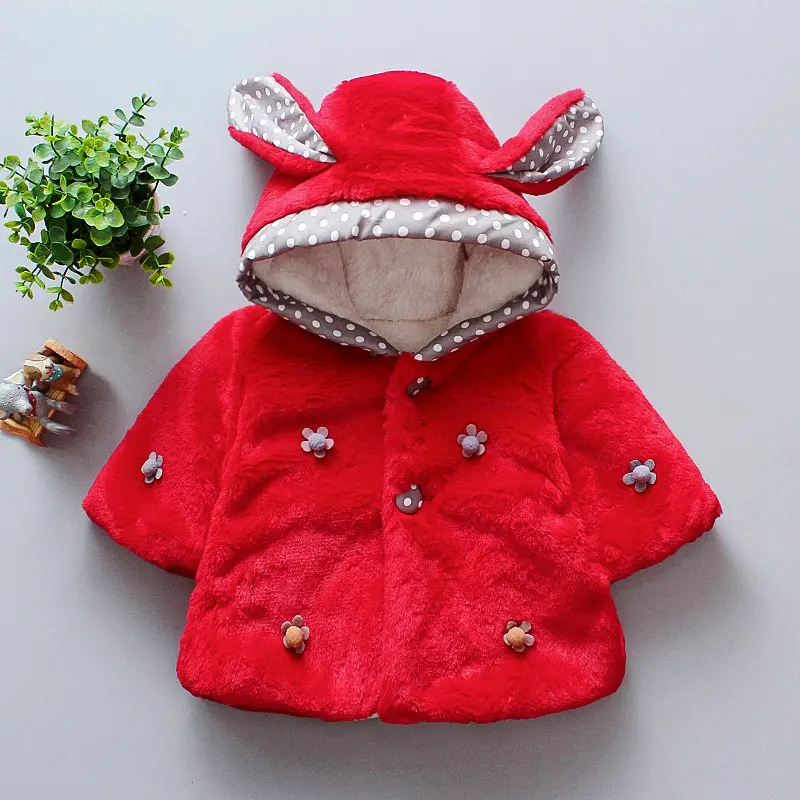 Girls' Autumn and Winter New Hooded Sweater Shawl Coat Children's 3D Flower Plush Winter Small Sweater Top