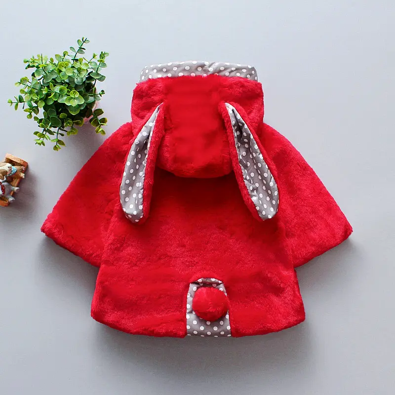 Girls' Autumn and Winter New Hooded Sweater Shawl Coat Children's 3D Flower Plush Winter Small Sweater Top