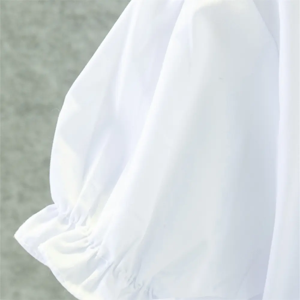 Girl Clothing Short Sleeved Girl'S White Shirt Sweet Girl School Uniform Cotton Children'S School Clothing
