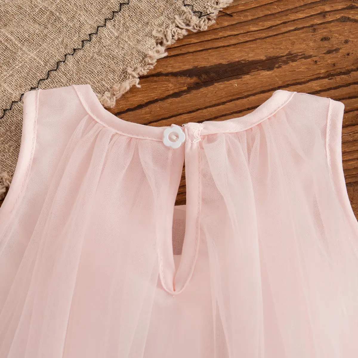 Party Girl Dress Flower Princess Sweet Baby Girl Dress Summer Birthday Ball Gown Solid Color Mesh Baby Girl Clothing