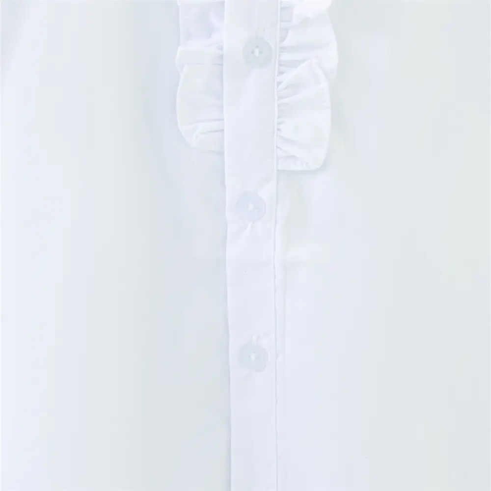 Girl Clothing Short Sleeved Girl'S White Shirt Sweet Girl School Uniform Cotton Children'S School Clothing