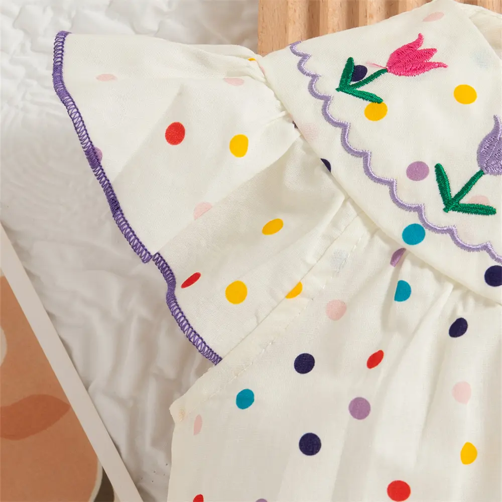Summer sleeveless newborn flower polka dot Triangle pants crawling suit 0 to 3 months clothes for girl baby Cotton jumpsuit