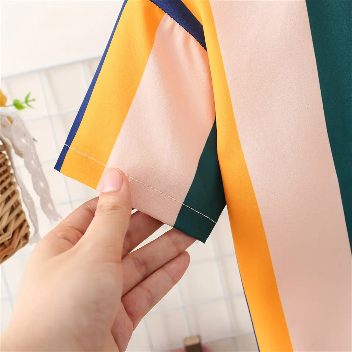Summer (0-3) Boys Baby Short Sleeved Colorful Striped Printed Shirt Children's Short Sleeved Top T-shirt Shirt Casual Shirt