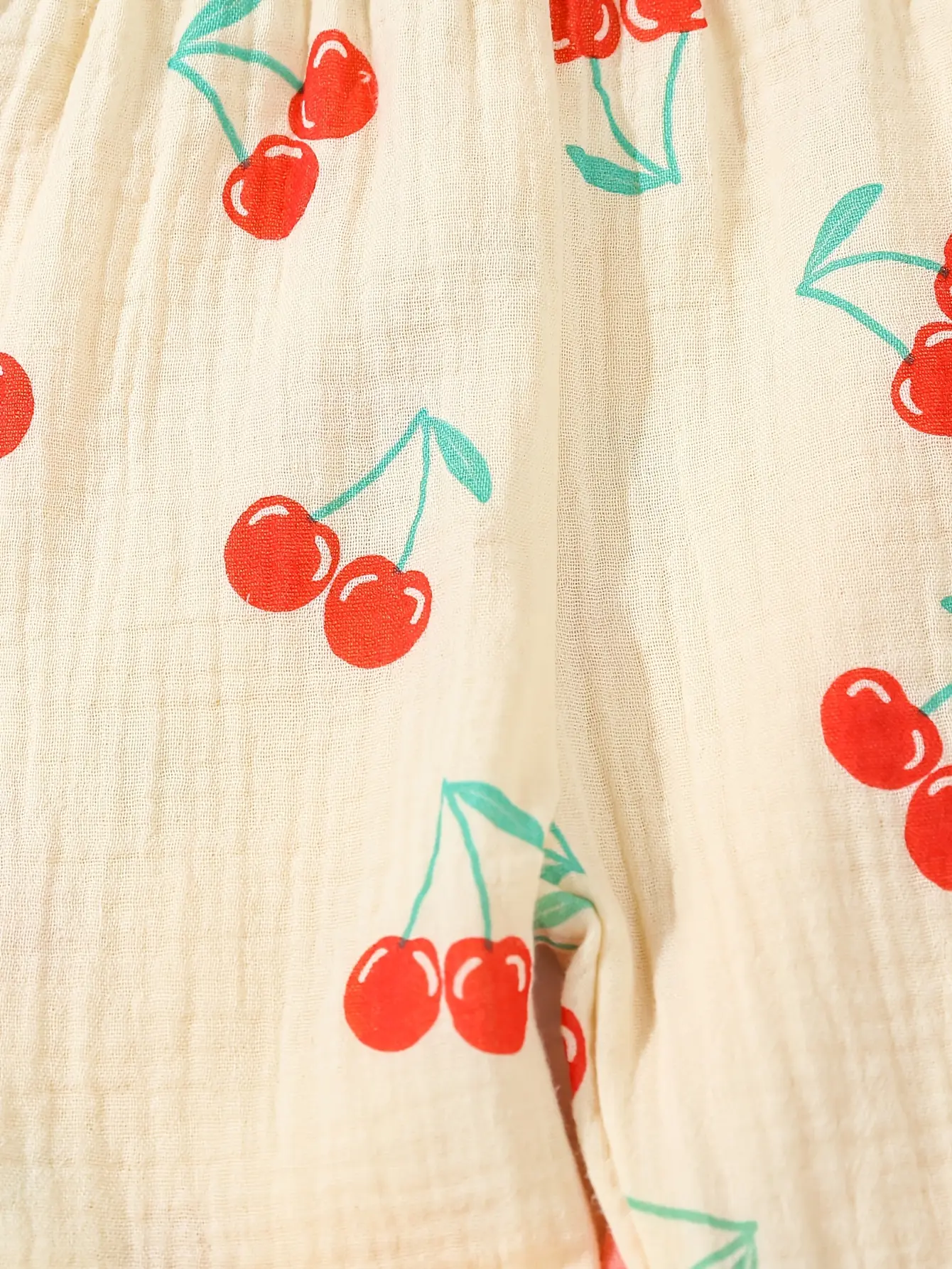 2pieces New Spring/Summer Baby Girls Lovely Cherry Print Outdoor Camping Leisure Comfortable Mosquito Repellent Pants