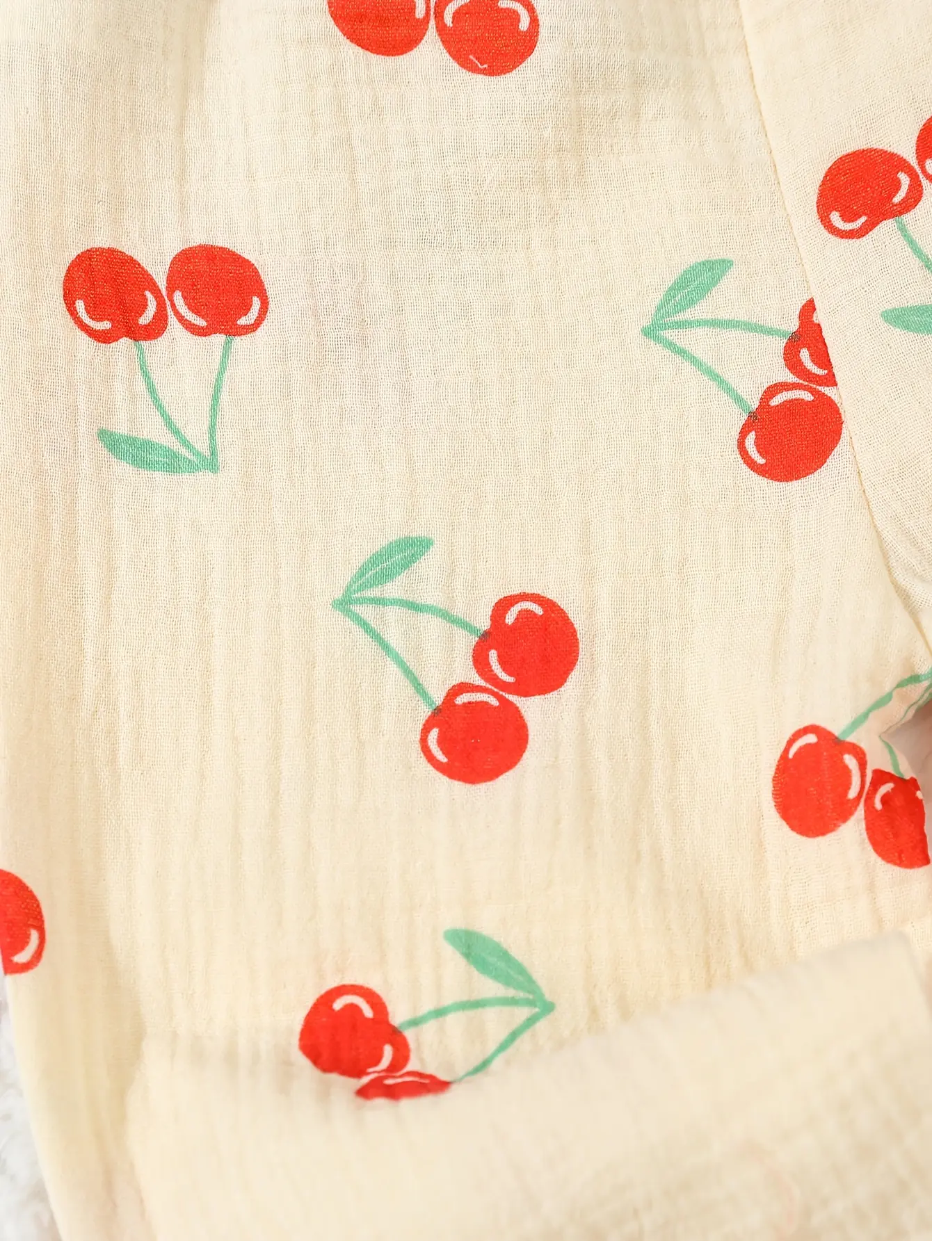 2pieces New Spring/Summer Baby Girls Lovely Cherry Print Outdoor Camping Leisure Comfortable Mosquito Repellent Pants