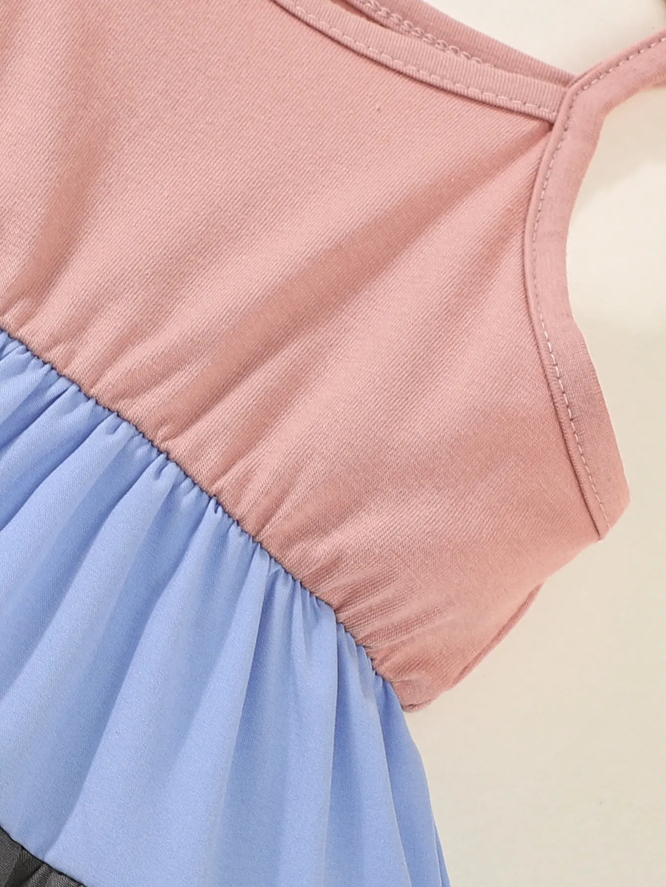 Summer Baby Girl Sweet Cute Comfortable Soft Patchwork Patchwork Halter Dress Simple Everything Cool Breathable Princess Dress