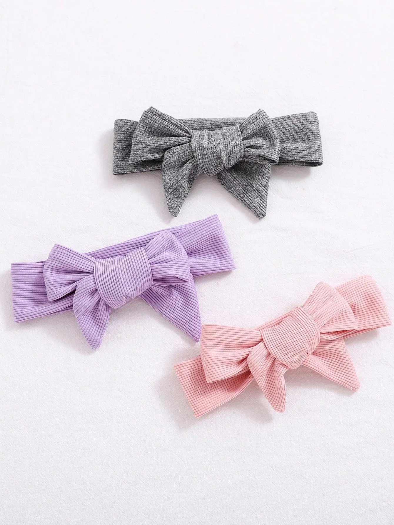 A Set Of 6 Pieces Of Solid Color Striped Fly-Sleeved Short-Sleeved Triangular Halberd And Headscarf For Newborns In Summer