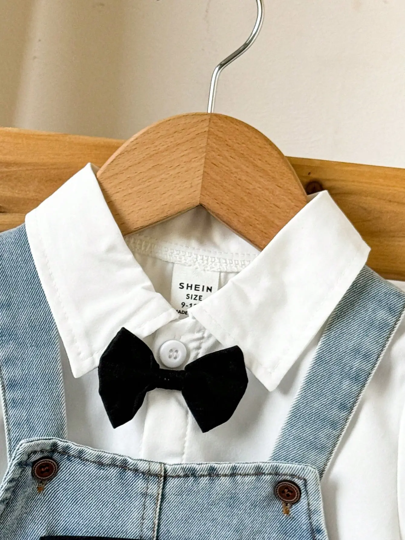 2025 Summer New Fashion Casual Outdoor White Short-Sleeved Shirt Denim Suspenders Shorts Cute Set Panda Print Fake Pocket