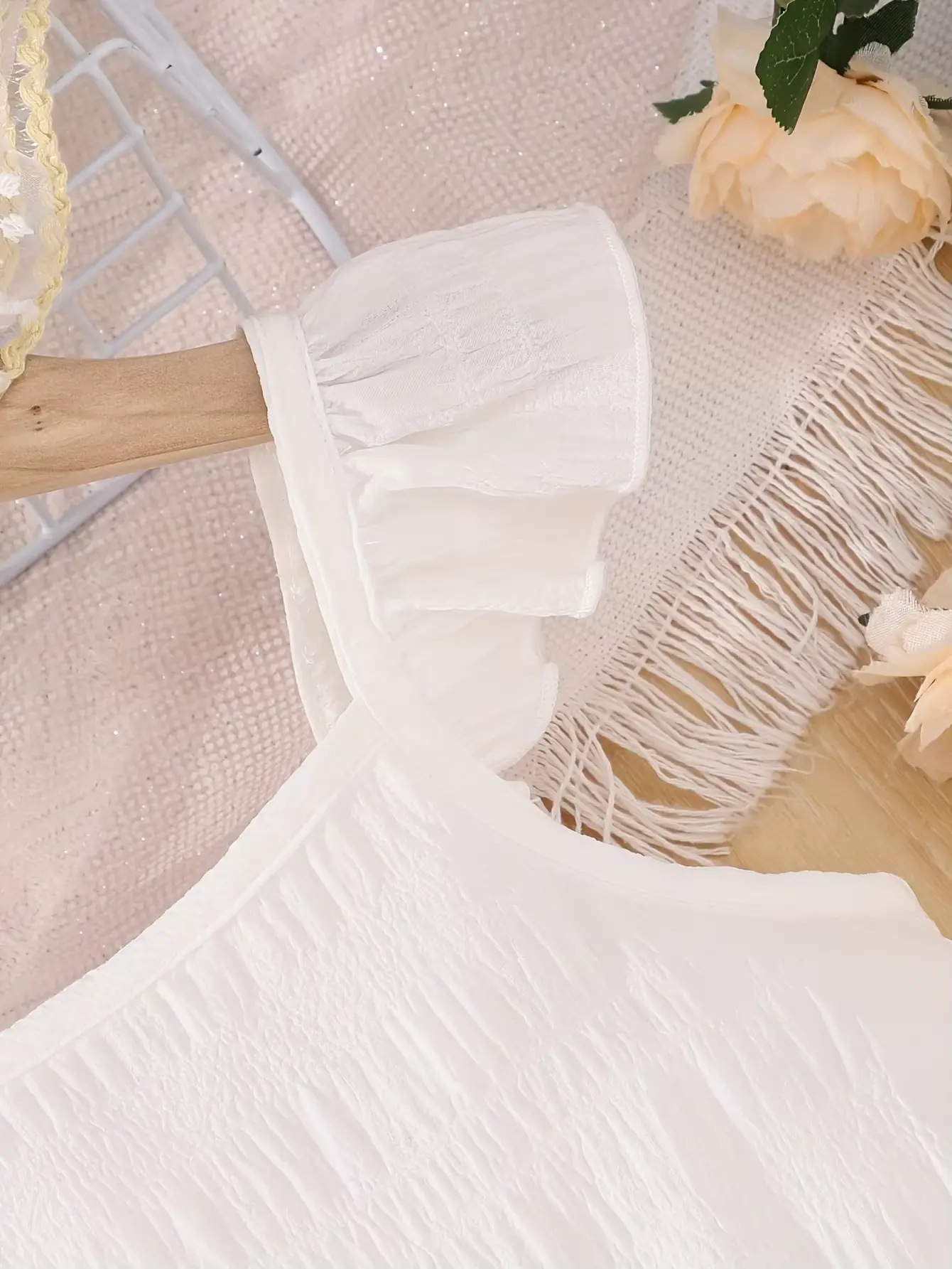New Girls Summer Bohemian Style Casual Lovely Comfortable Breathable Simple With Solid Color Sleeveless Dress Flying Sleeve