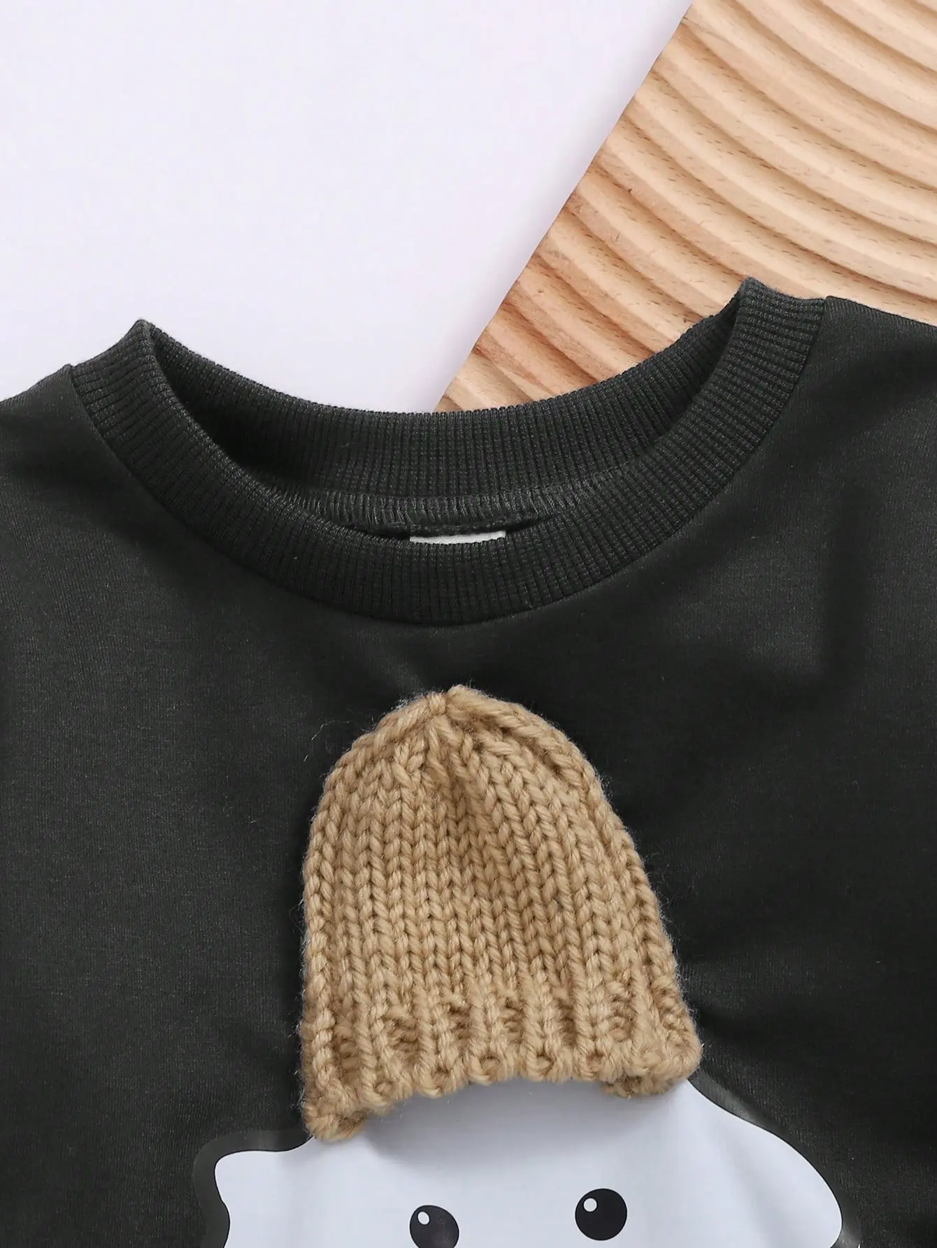 Spring And Autumn Baby Boy Simple Hoodie Set Autumn Boy Printed Long-Sleeved Hoodie + Brown Tapered Long Pants 2-Piece Set