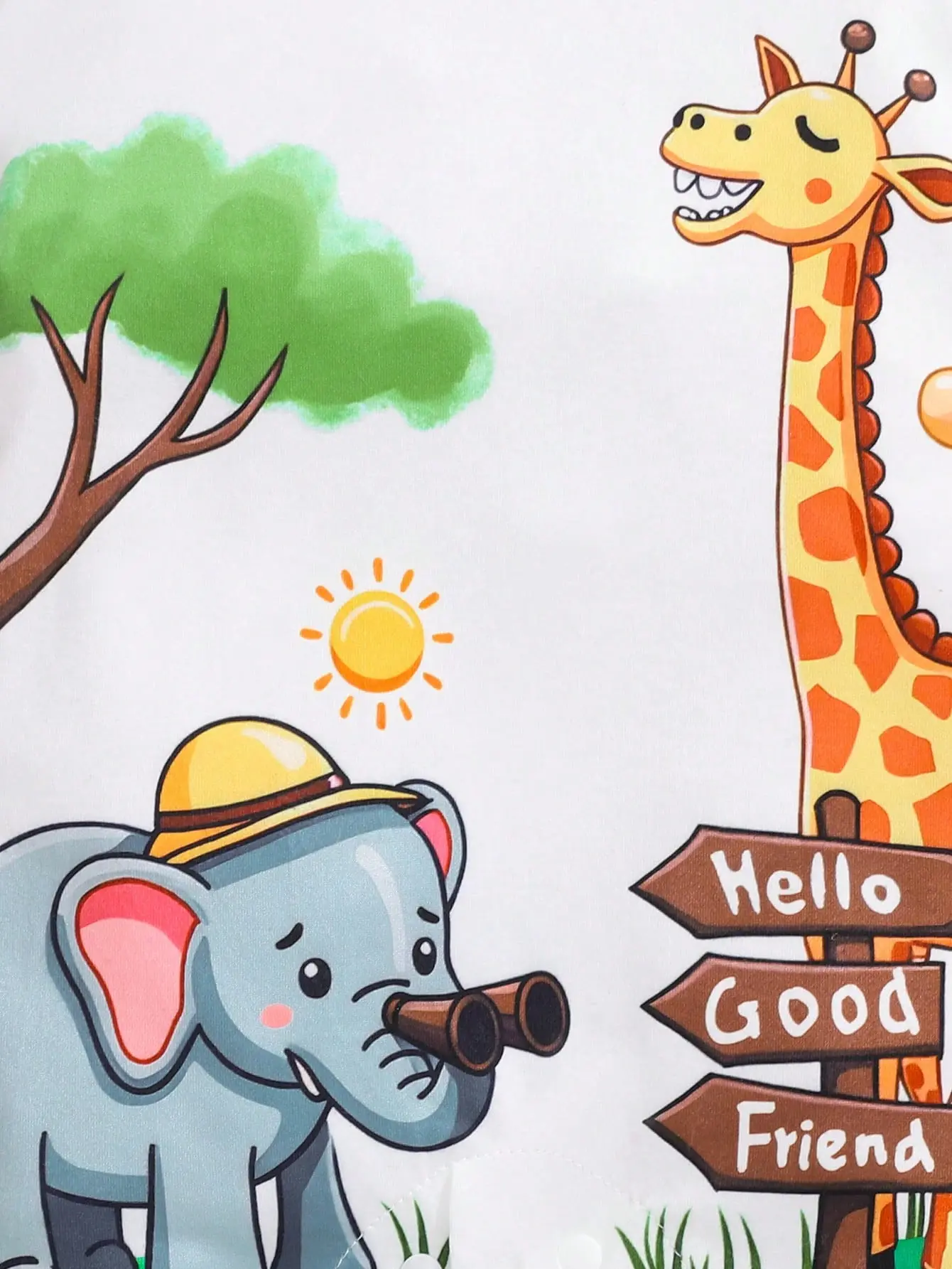 The New Cartoon Animal Print Short-Sleeved Jumpsuit For Newborn Babies In Summer Is Comfortable, Casual, Soft And Cute