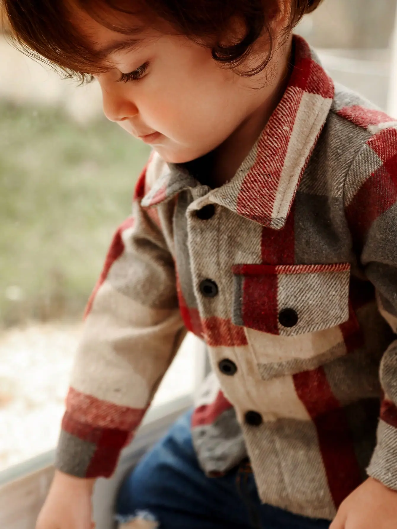 Spring And Autumn Newborn Street Style Shirt Set Outdoor Casual And Comfortable Coat + Ripped Retro Jeans 2-Piece Set
