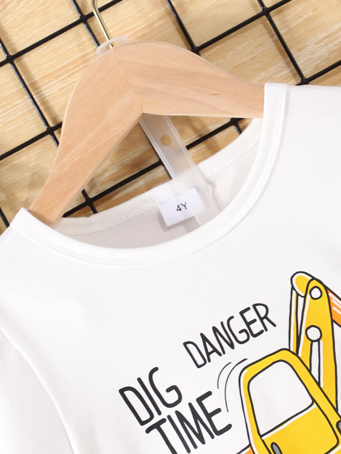 Boys' Short-Sleeved Set Summer Excavator Print T-Shirt Short Pants Children's Summer Casual Cool And Thin 2-Piece Set
