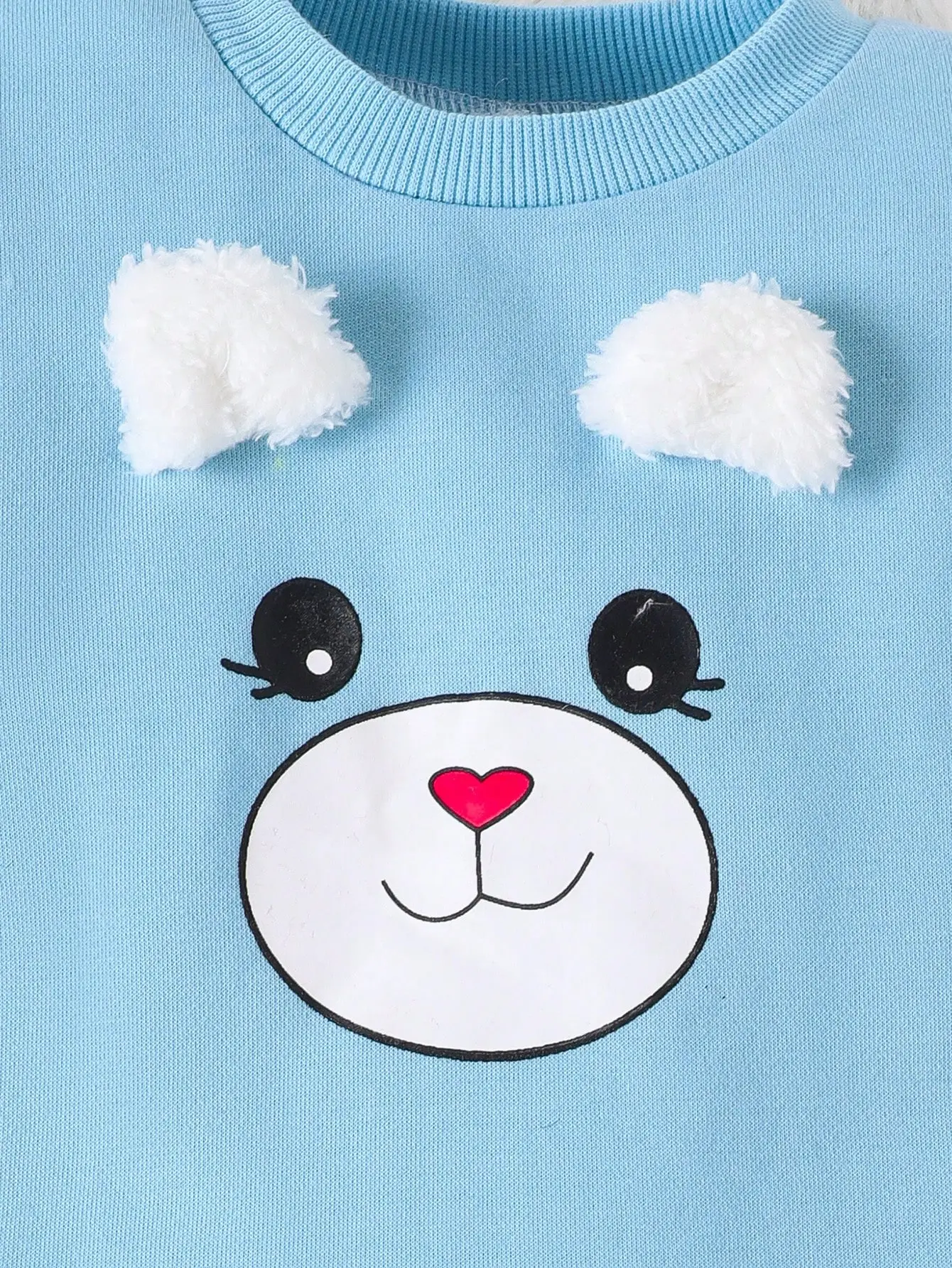 Sweet And Cute One-Piece Dress For Baby Girls In Autumn And Winter Blue Patchwork Plush Long-Sleeved Dress