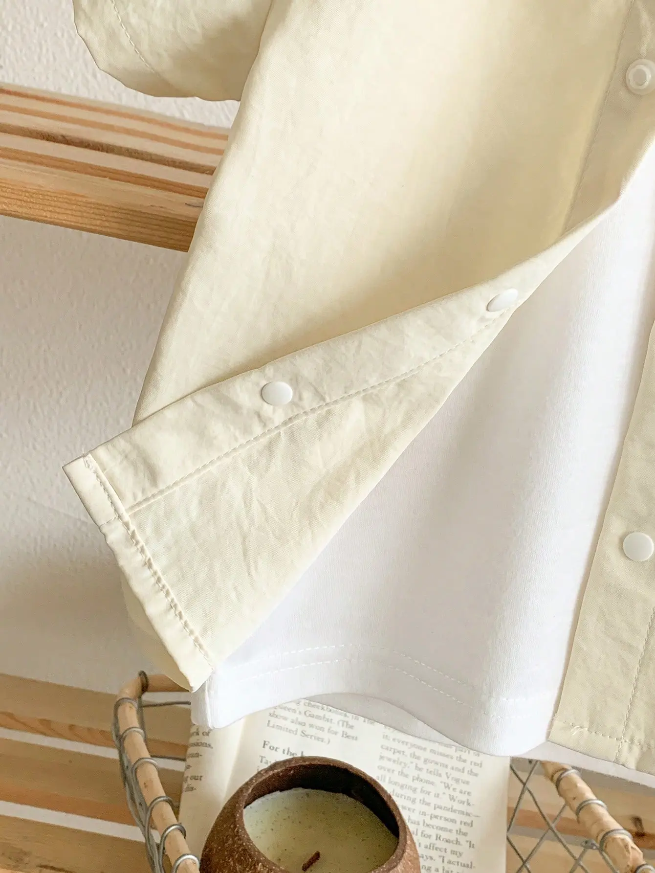 2025 New Apricot Lapel Short-Sleeve Pants Fabric Skin-Friendly Cool Soft Version Of Loose Simple Travel Vacation Baby Suit