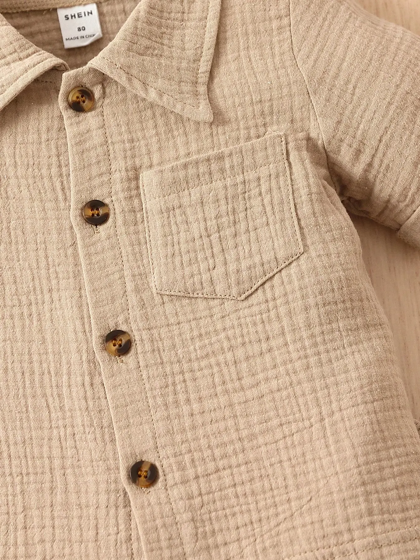 Cotton 2-Piece Summer Baby Boy Khaki Short-Sleeved Shorts Casual Outdoor Everything Simple Comfortable Soft Suit