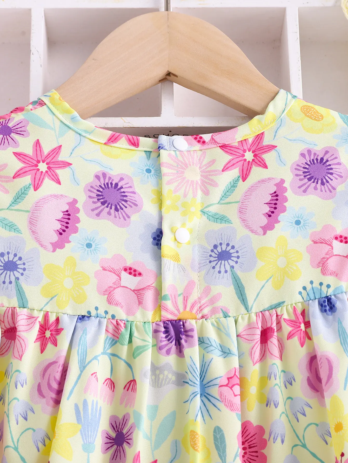 Small Floral Girls' Dress Summer Thin Children's Dress Puffed Sleeves Summer Girls' Short-Sleeved Flower Cute Dress