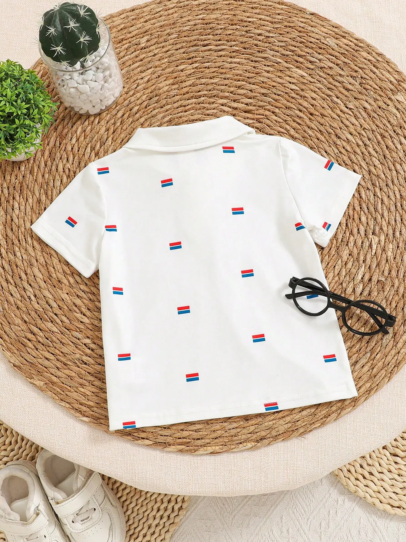 Boys' T-Shirt, Short-Sleeved Summer Children's Polo Shirt Baby T-Shirt Top Korean-Style White Lapel Cool And Trendy