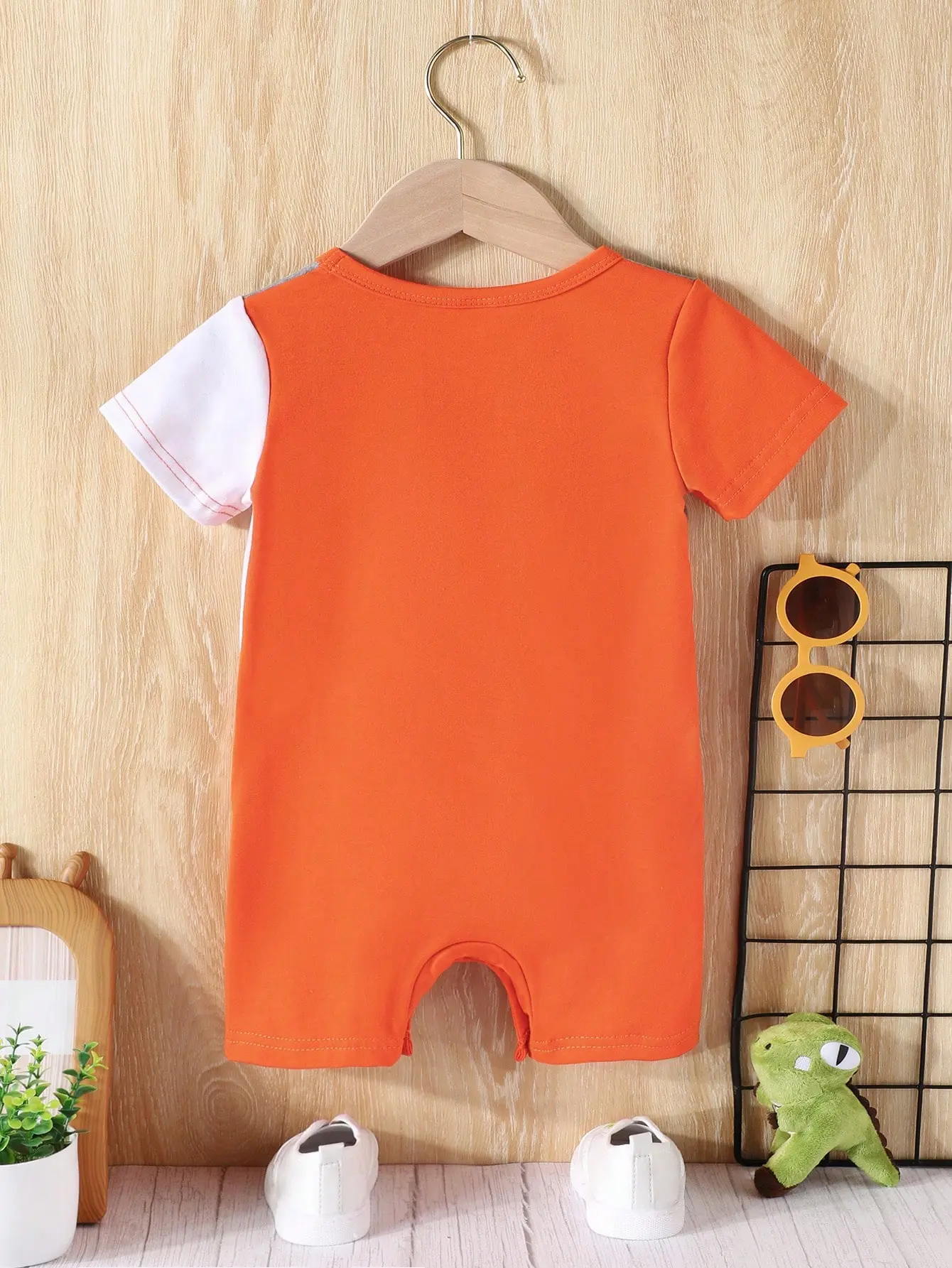 Summer New Baby Cute Casual Outdoor Comfortable Breathable Short Sleeve Shorts Jumpsuit Patchwork Color Jumpsuit
