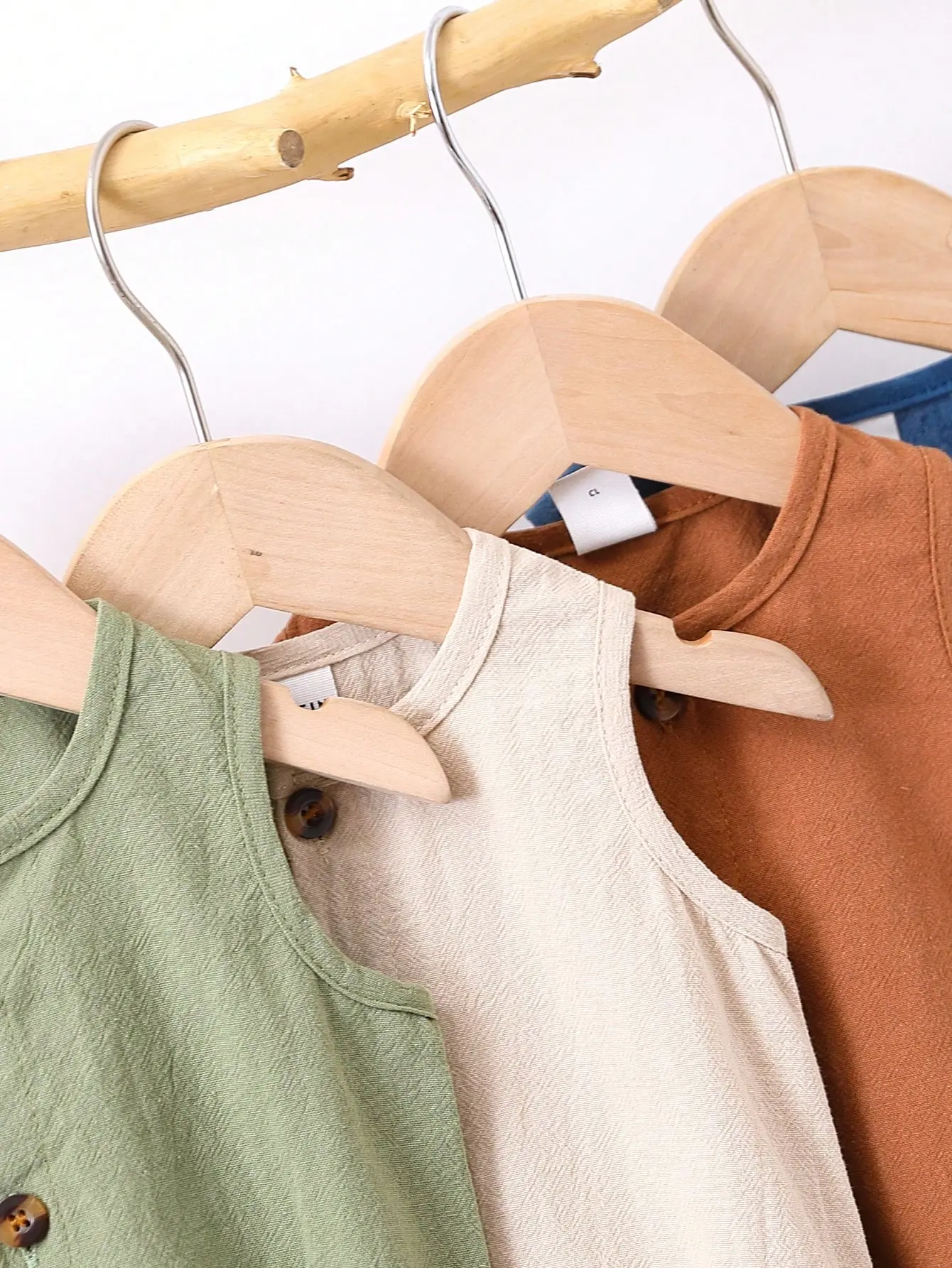 4 Sets Summer New Cotton Casual Comfort Breathable Cool Simple Sleeveless Briefs Newborn Single-Breasted Jumpsuit
