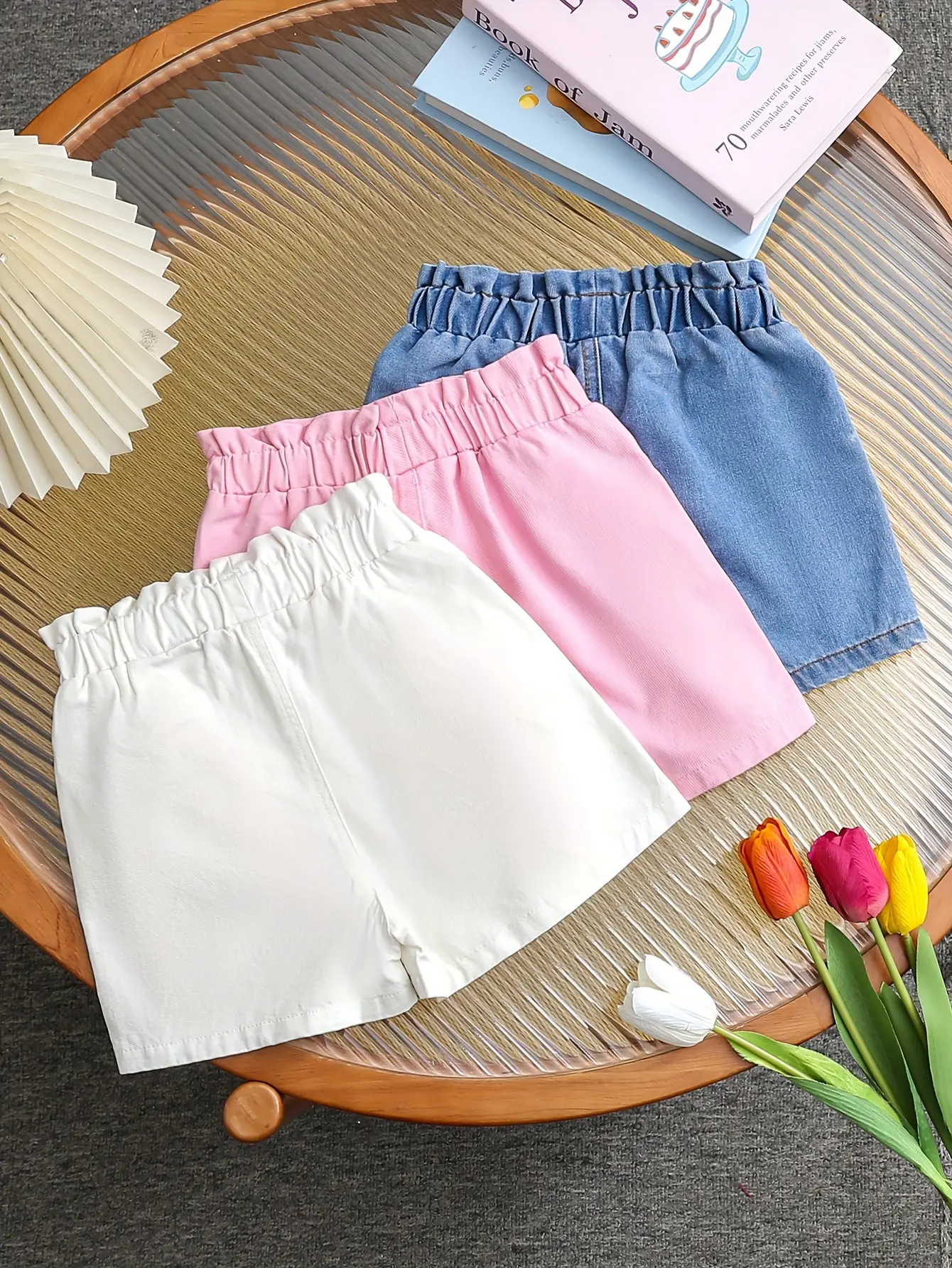 Three-Piece Embroidered Summer Sweet And Cute Casual Shorts For Girls Street Fashion And Simple Denim Shorts