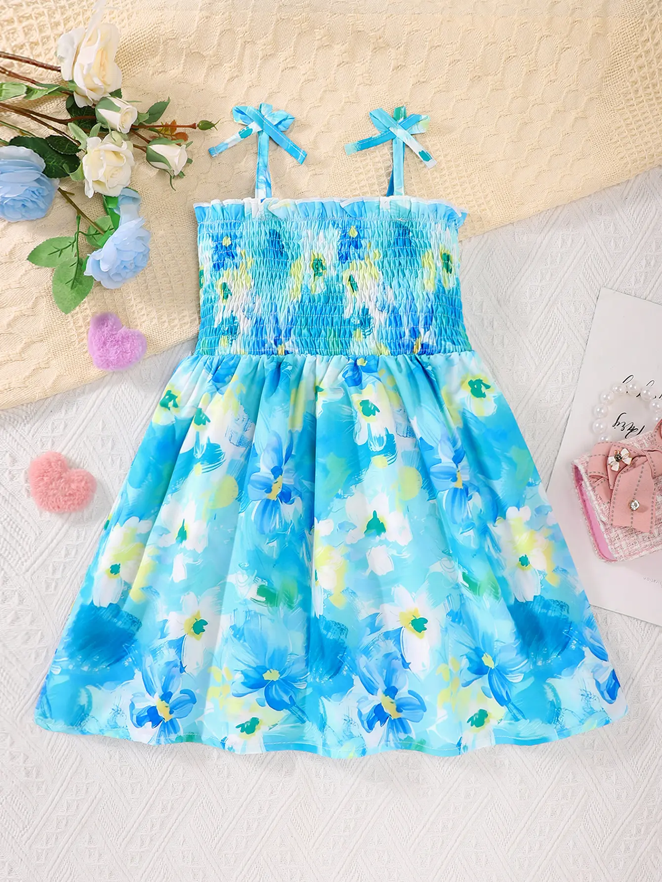 Summer Girls' Dress Summer Thin Children's Halter Dress Colorful Printed Long Dress Little Girl Princess Dress