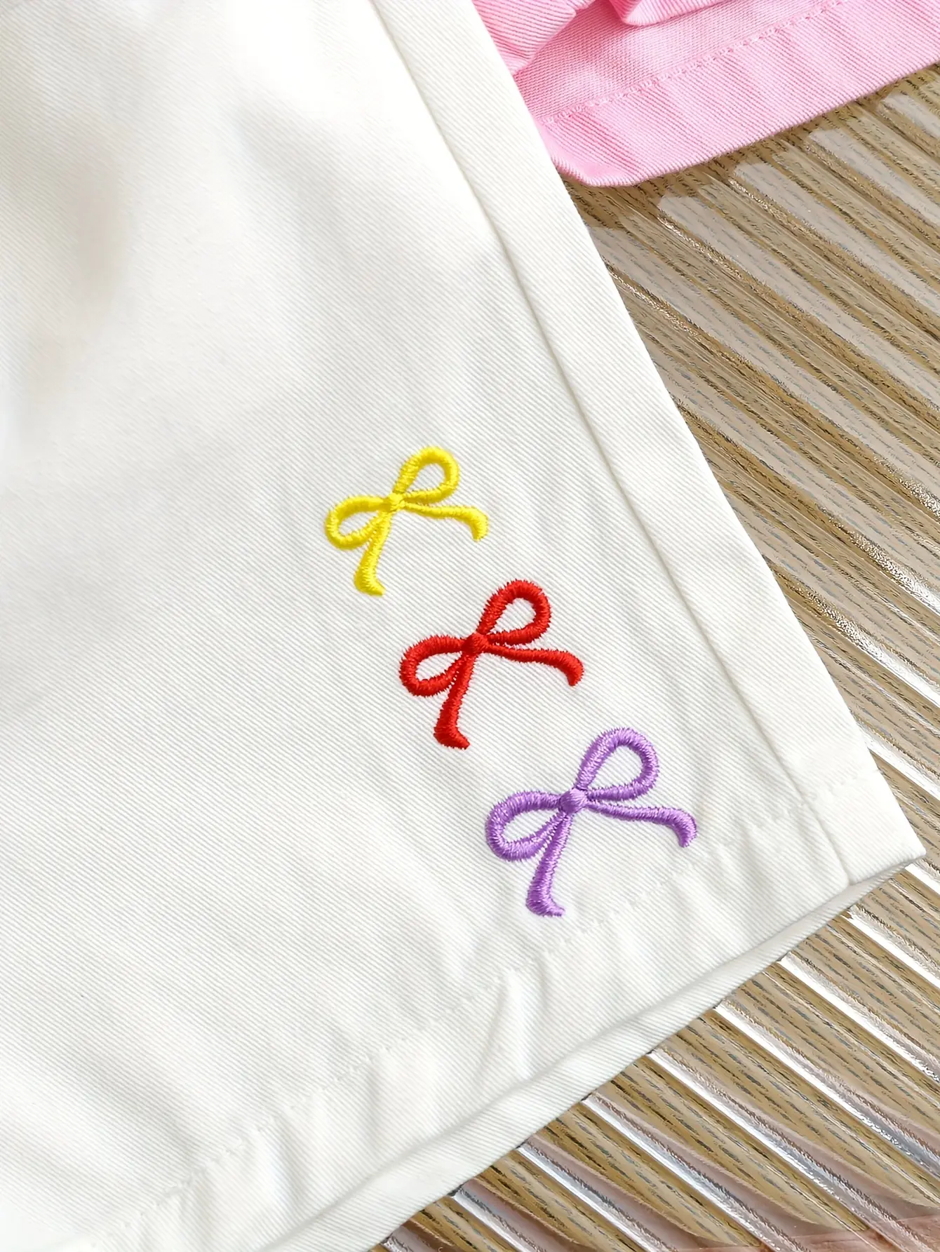 Three-Piece Embroidered Summer Sweet And Cute Casual Shorts For Girls Street Fashion And Simple Denim Shorts