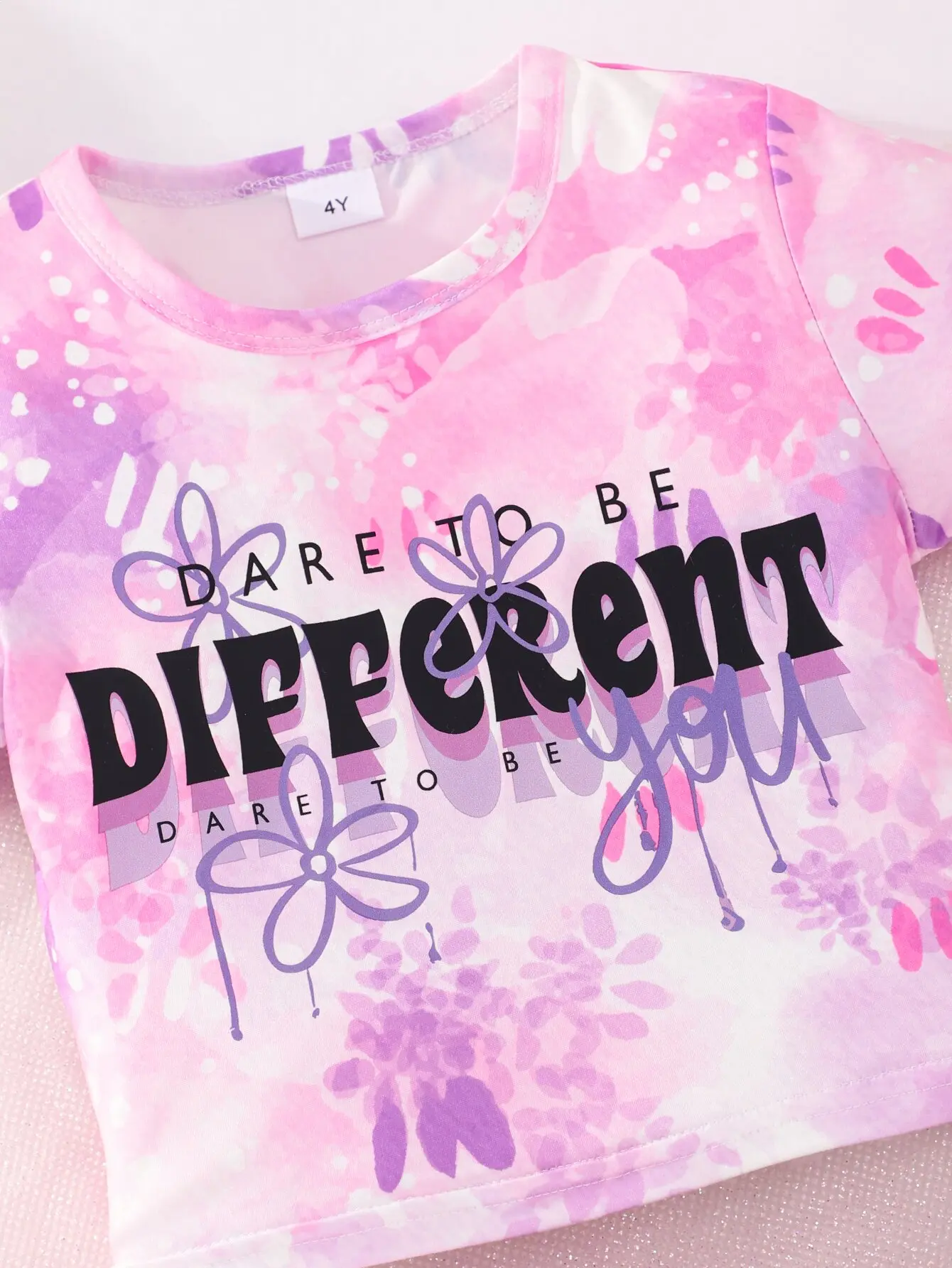 Two Sets Of Cute Girl Round Neck T-Shirt Short Sleeve Suit Summer Girls Casual Sports Shorts 2 Sets Summer Children Two Sets