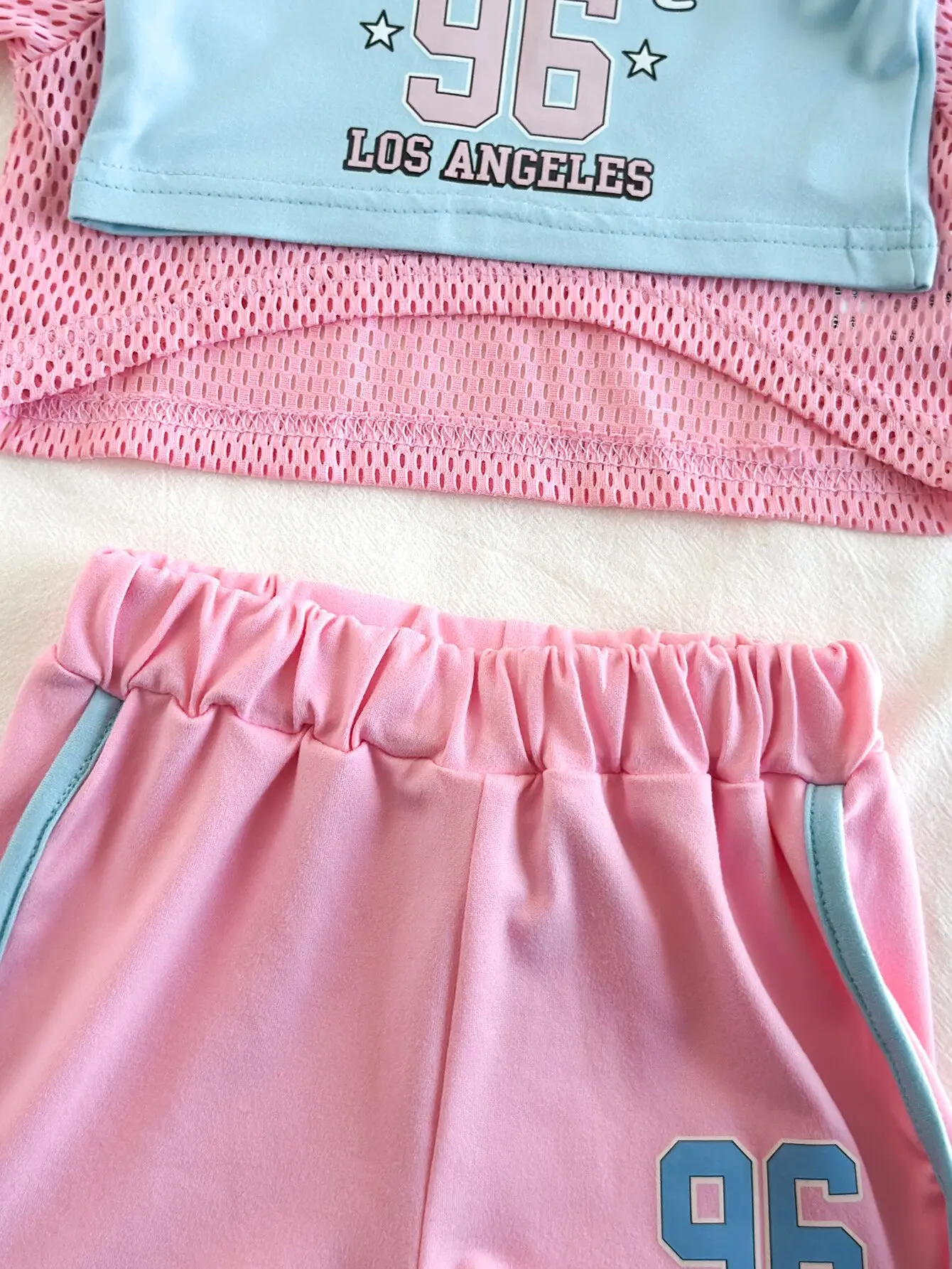 Outdoor Sports Clothes Tennis Clothes Running Clothes Basketball Clothes Sweet Cute Loose 3-Piece Set Digital Print Baby Girl