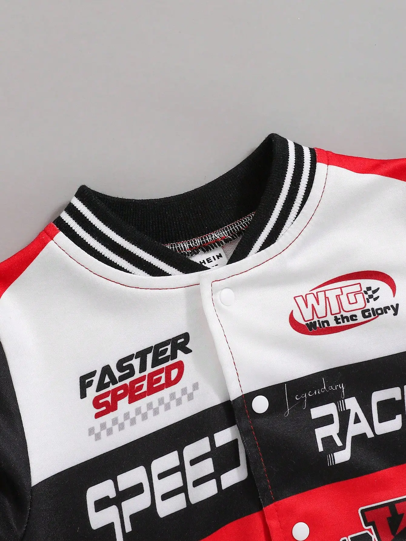 Spring And Autumn Motorcycle Racing Clothing Letter Pattern Printed Red White Black Patchwork Style Trend Outdoor Baby Boy Coat