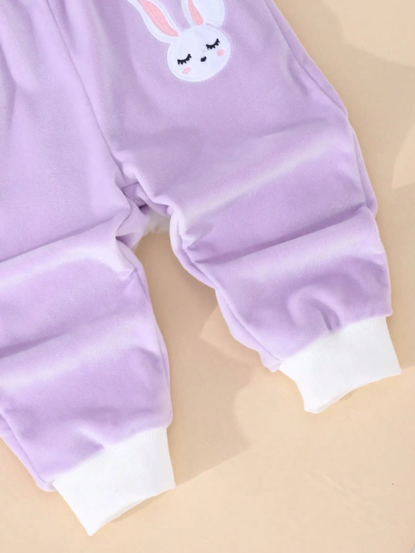 A Sweet And Cute Rabbit Embroidery Warm Suit For Baby Girls In Autumn And Winter + A Cotton-Padded Jacket And Vest 3-Piece Set