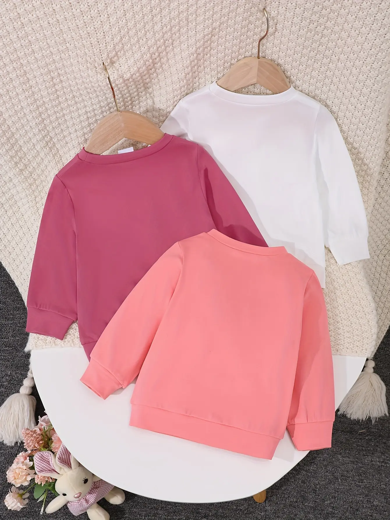 A 3-Piece Set Of Cute Baby Girl Animal Print Sweatshirt For Autumn And Winter Street Girls' Casual T-Shirt