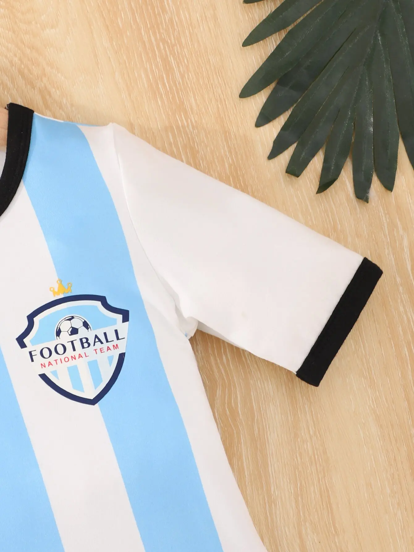 2-Piece Baby Boy Europe Cup Sports Casual Comfortable Fashion Short-Sleeved Shorts Football Jersey Set Cute and Handsome