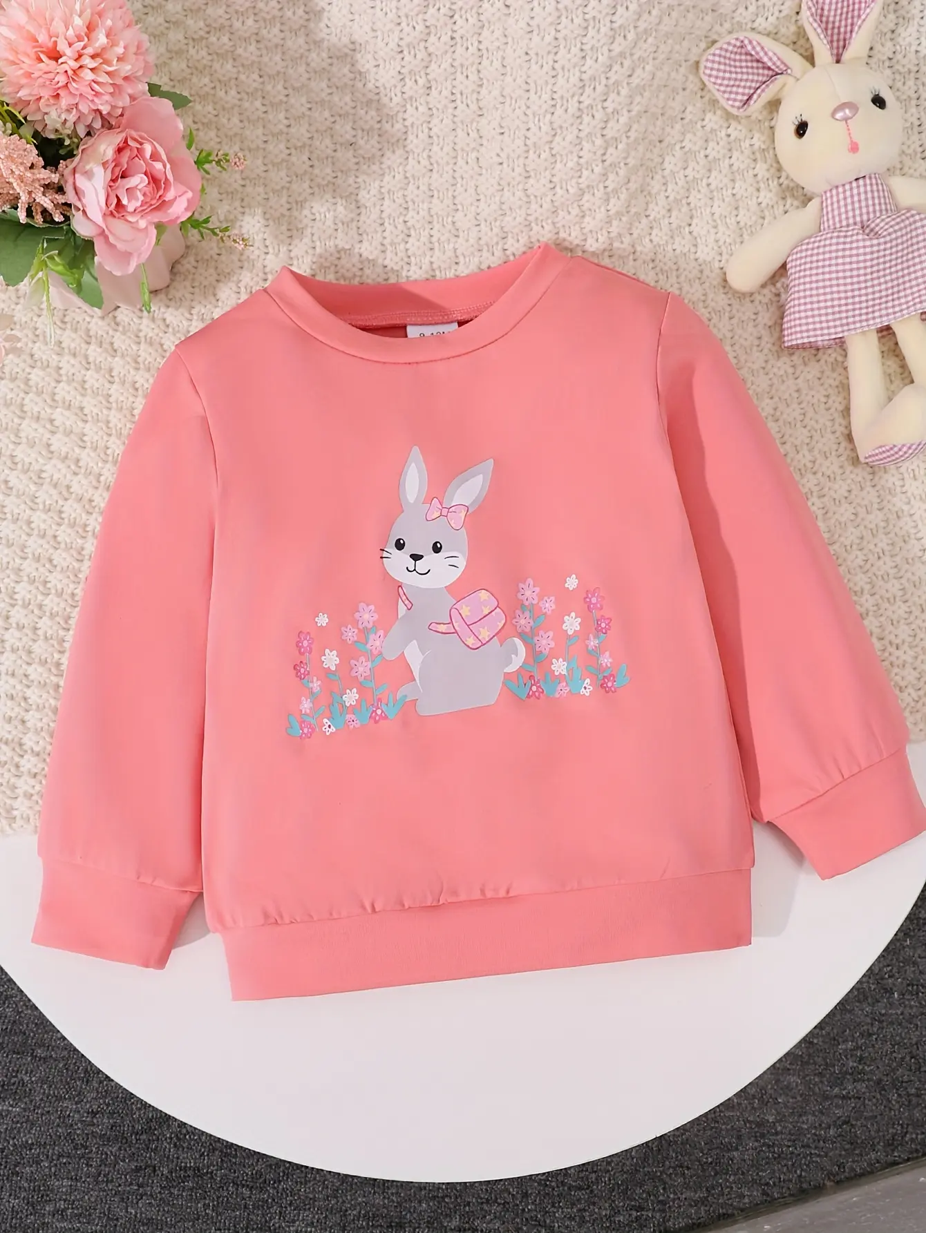 A 3-Piece Set Of Cute Baby Girl Animal Print Sweatshirt For Autumn And Winter Street Girls' Casual T-Shirt