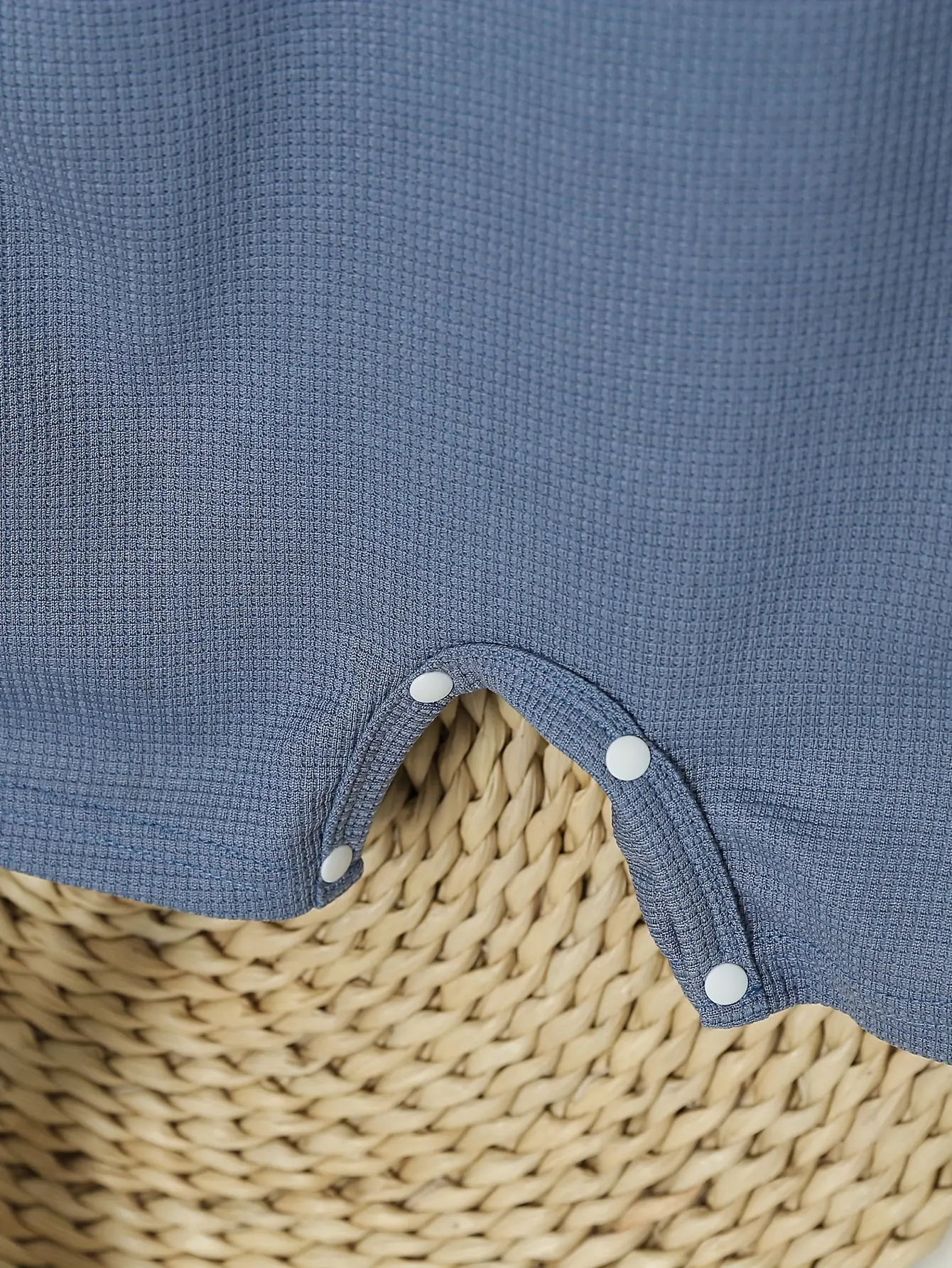 A Cute Little Bear Sticker Sleeveless Comfortable Vest Jumpsuit For A Baby Boy 3 Pieces In Summer Made Of Waffle Fabric