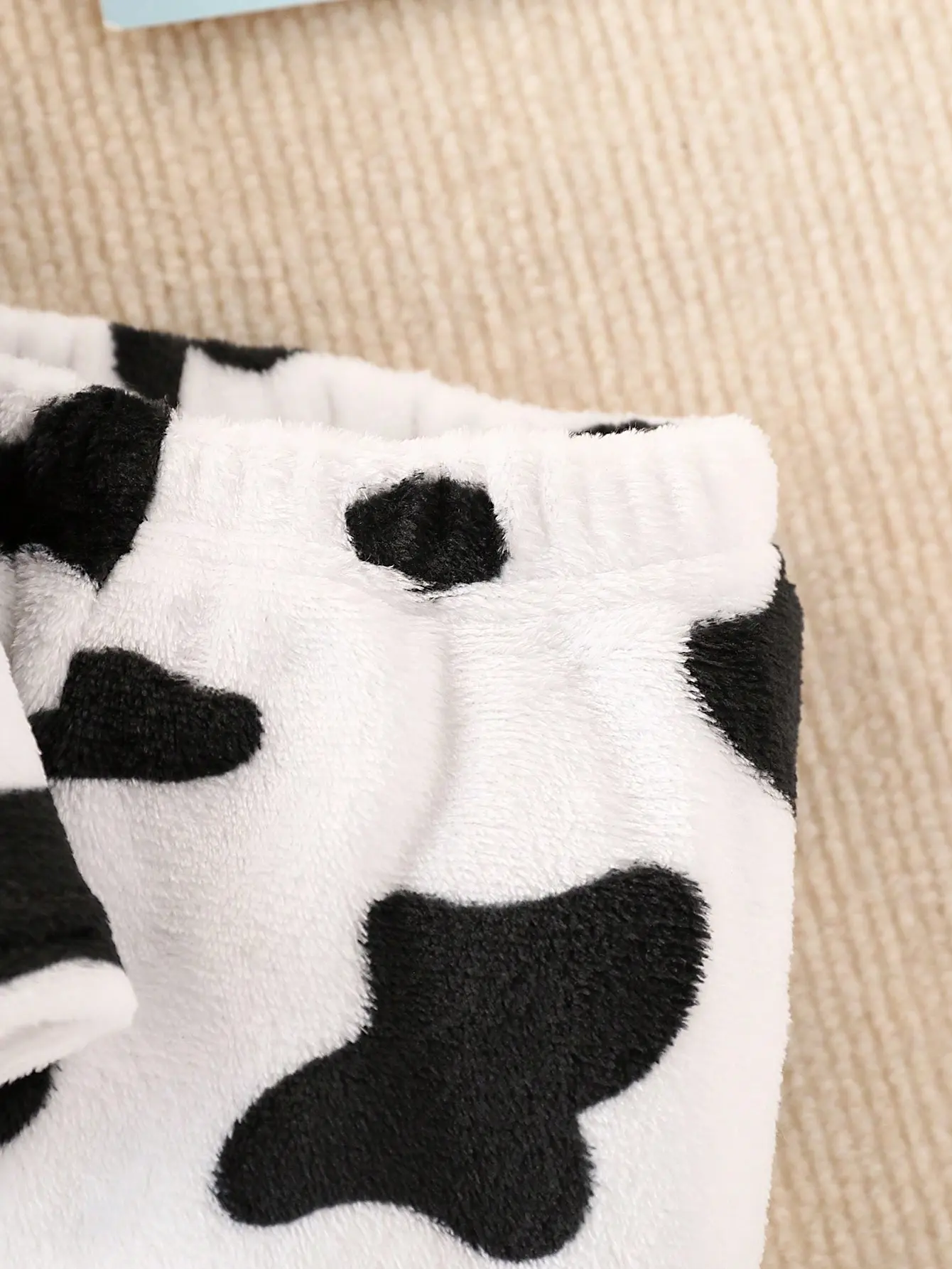 Autumn And Winter Newborn Baby Plush Warm Hoodie Set Boys' Little Milk Printed Long-Sleeved Shirt And Long Pants 2-Piece Set