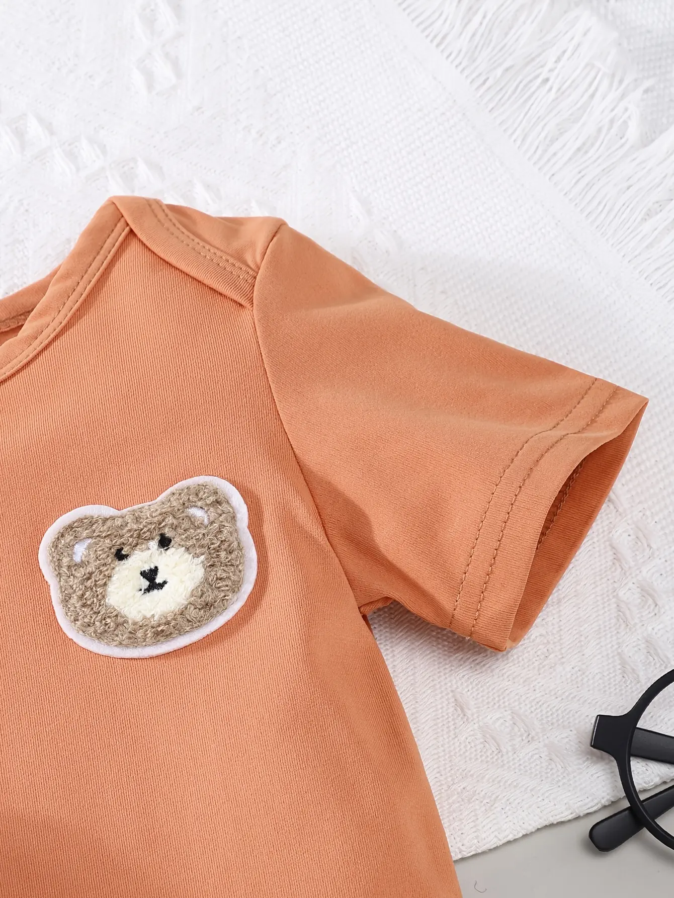 A 3-Piece Set Of Solid-Colored Bear Zhangzi Triangular One-Piece Dress For A Baby Boy In Summer, Cute And Casual Dress For A Bab
