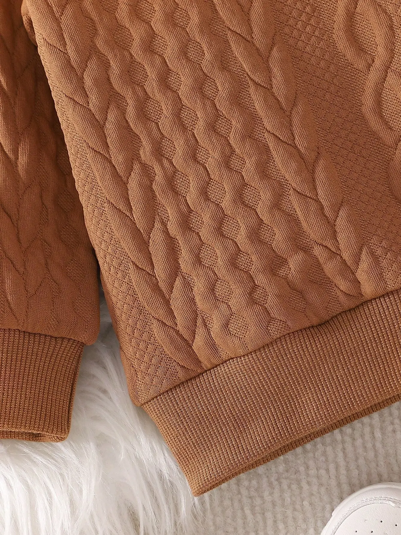 Brown Sweatshirts For Male Infants In Autumn And Winter Long Sleeves For Home Leisure And Warmth